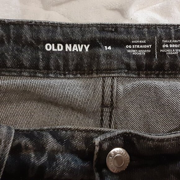 Old Navy Comfortable Fit Straight Leg High Rise Jeans Black Size 14 - Picture 4 of 4